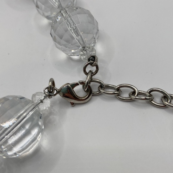 Faceted Clear Acrylic Bead and Crystal Station Necklace, 18”L - Picture 5 of 5